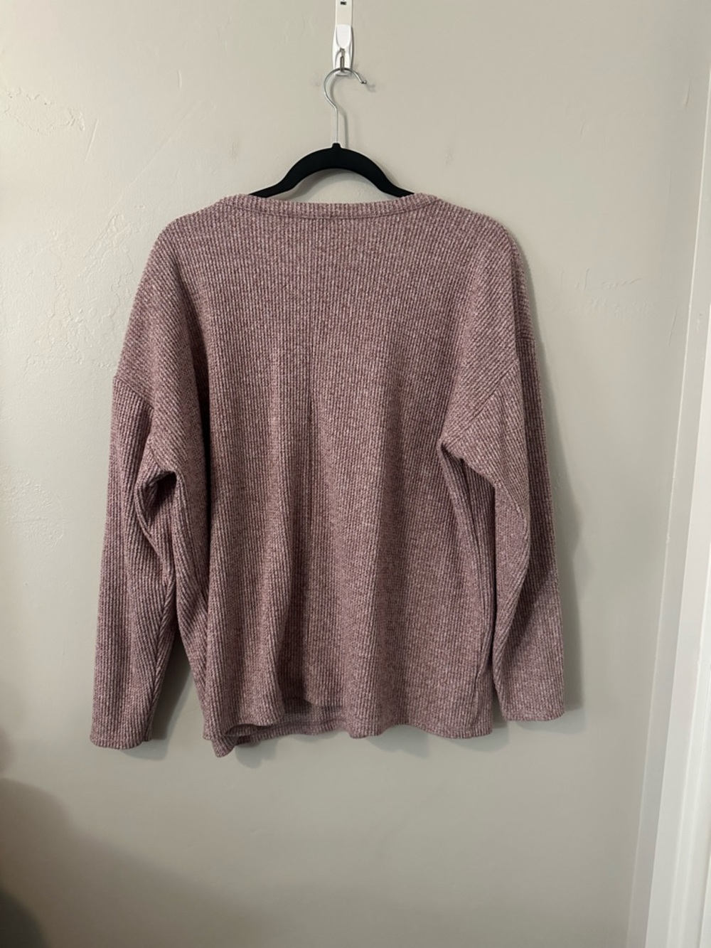 LOFT Dusty Mauve Knit Long Sleeve Tee - Picture 2 of 3